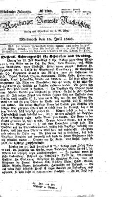 Augsburger neueste Nachrichten Mittwoch 15. Juli 1868