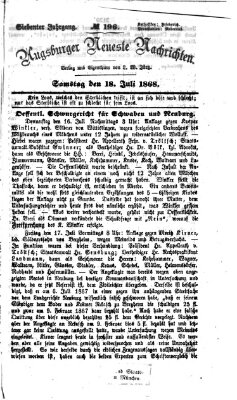 Augsburger neueste Nachrichten Samstag 18. Juli 1868