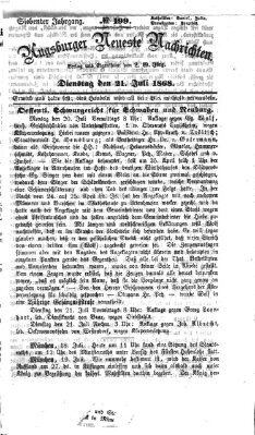 Augsburger neueste Nachrichten Dienstag 21. Juli 1868