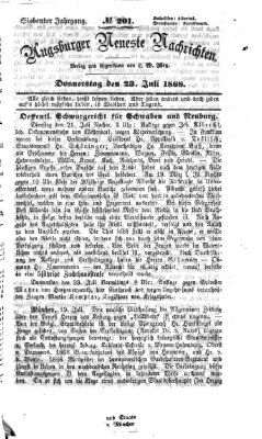 Augsburger neueste Nachrichten Donnerstag 23. Juli 1868