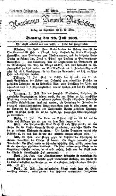 Augsburger neueste Nachrichten Dienstag 28. Juli 1868