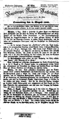 Augsburger neueste Nachrichten Donnerstag 6. August 1868