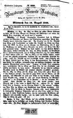 Augsburger neueste Nachrichten Mittwoch 12. August 1868