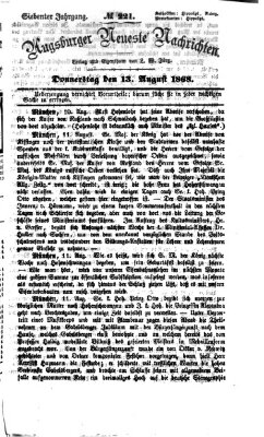 Augsburger neueste Nachrichten Donnerstag 13. August 1868