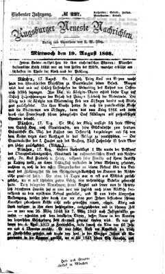 Augsburger neueste Nachrichten Mittwoch 19. August 1868