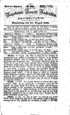 Augsburger neueste Nachrichten Donnerstag 20. August 1868