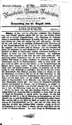 Augsburger neueste Nachrichten Donnerstag 27. August 1868