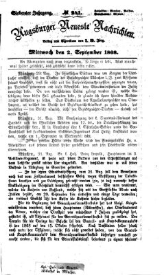 Augsburger neueste Nachrichten Mittwoch 2. September 1868