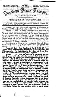 Augsburger neueste Nachrichten Sonntag 13. September 1868