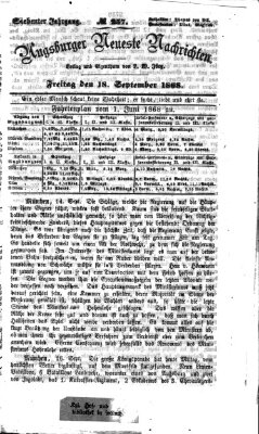 Augsburger neueste Nachrichten Freitag 18. September 1868