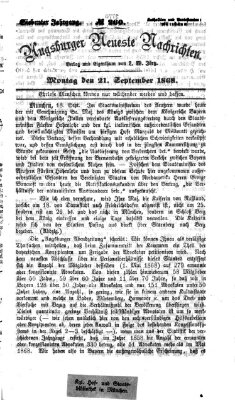 Augsburger neueste Nachrichten Montag 21. September 1868