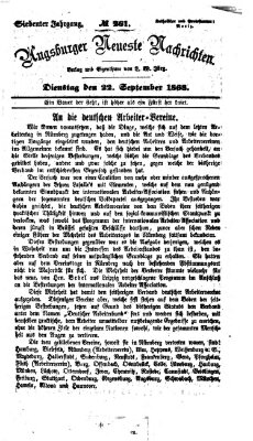 Augsburger neueste Nachrichten Dienstag 22. September 1868