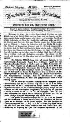 Augsburger neueste Nachrichten Mittwoch 23. September 1868