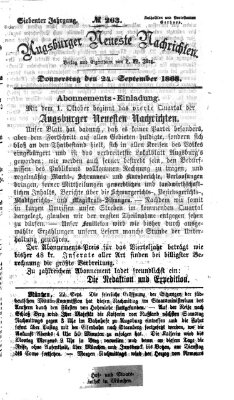 Augsburger neueste Nachrichten Donnerstag 24. September 1868