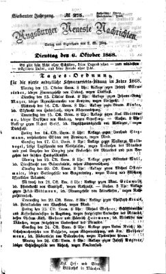 Augsburger neueste Nachrichten Dienstag 6. Oktober 1868