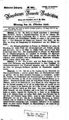 Augsburger neueste Nachrichten Montag 12. Oktober 1868