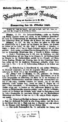 Augsburger neueste Nachrichten Donnerstag 15. Oktober 1868