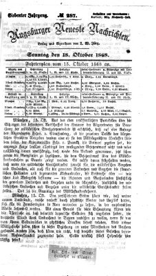 Augsburger neueste Nachrichten Sonntag 18. Oktober 1868