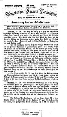 Augsburger neueste Nachrichten Donnerstag 29. Oktober 1868