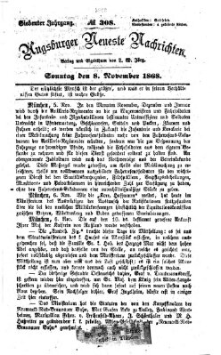 Augsburger neueste Nachrichten Sonntag 8. November 1868