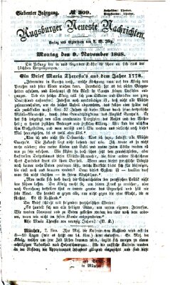 Augsburger neueste Nachrichten Montag 9. November 1868