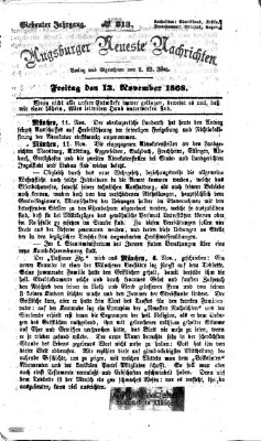 Augsburger neueste Nachrichten Freitag 13. November 1868