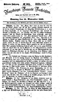 Augsburger neueste Nachrichten Sonntag 15. November 1868