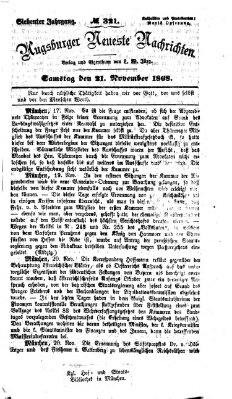 Augsburger neueste Nachrichten Samstag 21. November 1868