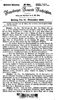 Augsburger neueste Nachrichten Freitag 27. November 1868