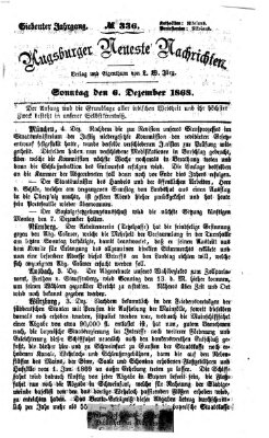 Augsburger neueste Nachrichten Sonntag 6. Dezember 1868