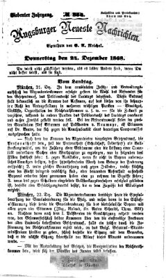 Augsburger neueste Nachrichten Donnerstag 24. Dezember 1868