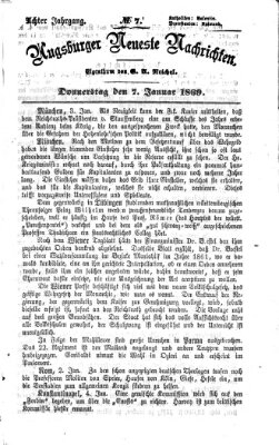 Augsburger neueste Nachrichten Donnerstag 7. Januar 1869