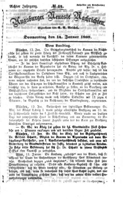 Augsburger neueste Nachrichten Donnerstag 14. Januar 1869