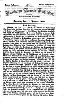 Augsburger neueste Nachrichten Sonntag 17. Januar 1869