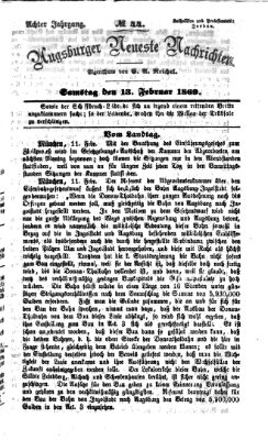 Augsburger neueste Nachrichten Samstag 13. Februar 1869