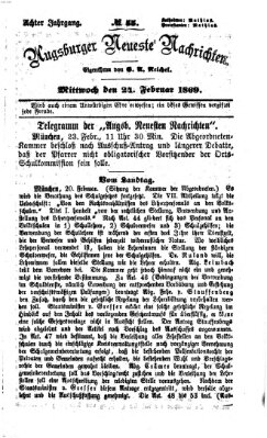 Augsburger neueste Nachrichten Mittwoch 24. Februar 1869