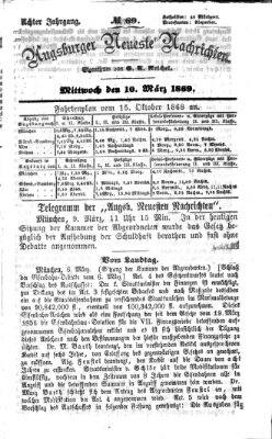 Augsburger neueste Nachrichten Mittwoch 10. März 1869