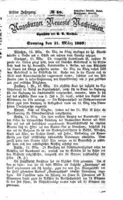 Augsburger neueste Nachrichten Sonntag 21. März 1869