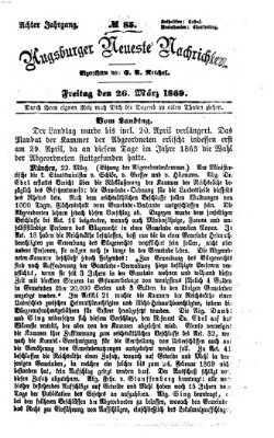 Augsburger neueste Nachrichten Freitag 26. März 1869