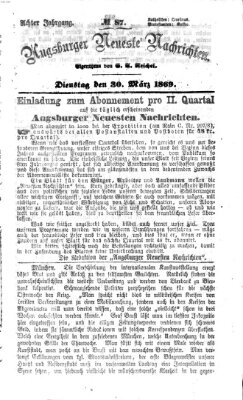 Augsburger neueste Nachrichten Dienstag 30. März 1869