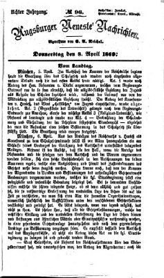 Augsburger neueste Nachrichten Donnerstag 8. April 1869