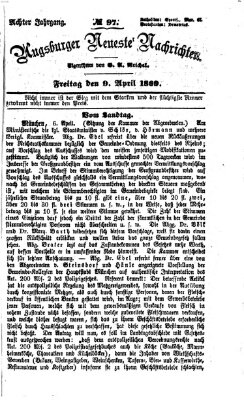 Augsburger neueste Nachrichten Freitag 9. April 1869