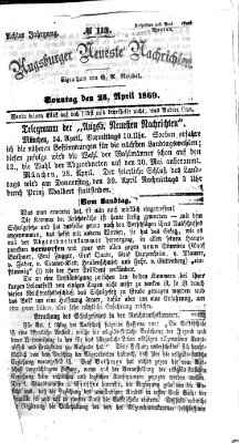 Augsburger neueste Nachrichten Sonntag 25. April 1869