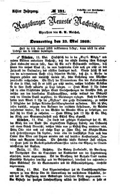 Augsburger neueste Nachrichten Donnerstag 13. Mai 1869