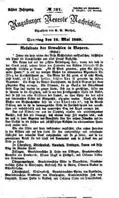 Augsburger neueste Nachrichten Sonntag 16. Mai 1869