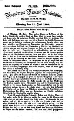 Augsburger neueste Nachrichten Montag 21. Juni 1869