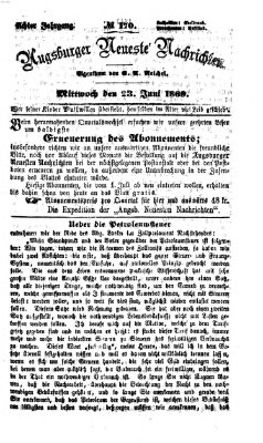 Augsburger neueste Nachrichten Mittwoch 23. Juni 1869