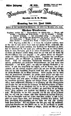 Augsburger neueste Nachrichten Samstag 26. Juni 1869