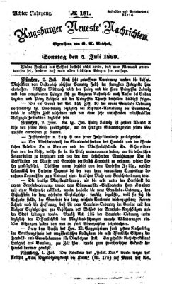 Augsburger neueste Nachrichten Sonntag 4. Juli 1869