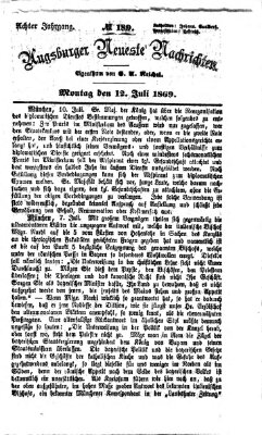 Augsburger neueste Nachrichten Montag 12. Juli 1869